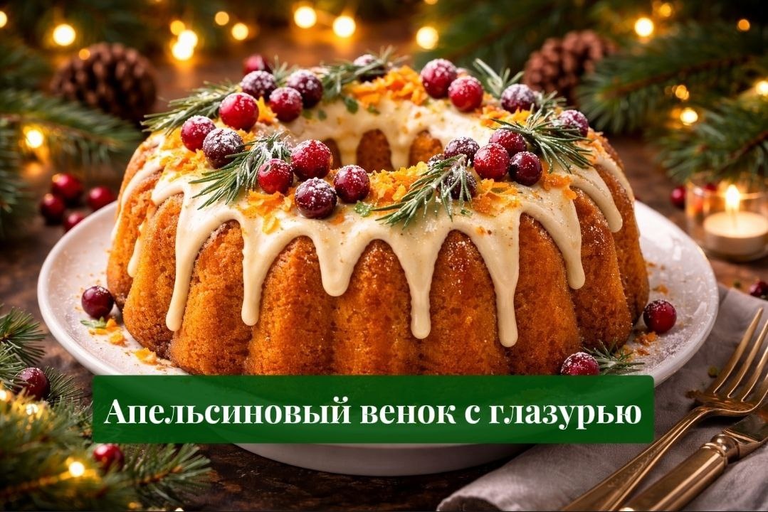 Нежный апельсиновый венок: как создавать новогоднее настроение с помощью выпечки