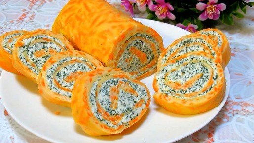 Необычная закуска для праздника: быстрый и вкусный рулет